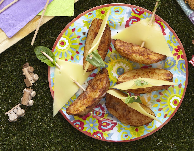 Potato and cheese sailboats.