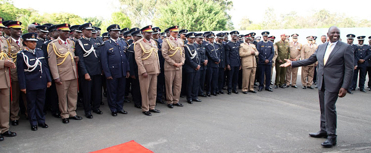 The Regional Police Commanders during a meeting with President William Ruto at the State House on November 16,2022.