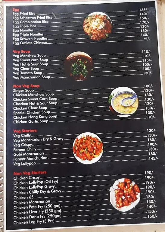 Top Chinese menu 