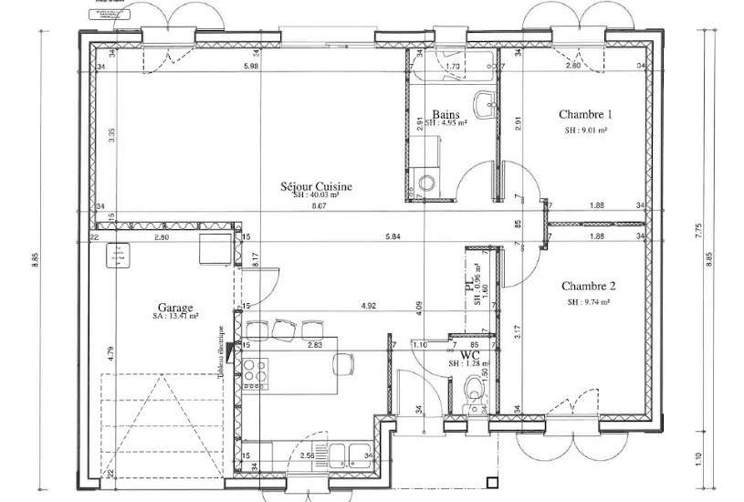  Vente Terrain + Maison - Terrain : 448m² - Maison : 74m² à Beauvais (60155) 