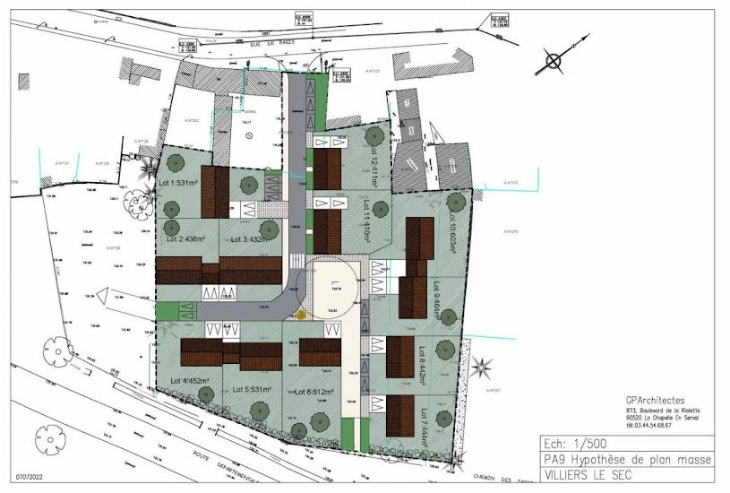  Vente Terrain à bâtir - 521m² à Villiers-le-Sec (95720) 