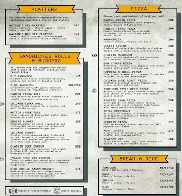 Watson's menu 