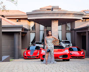 Katlego Mogaladi poses with luxury wheels at her designer matric farewell August 8 2019.