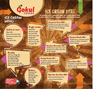 Gokul Foods menu 