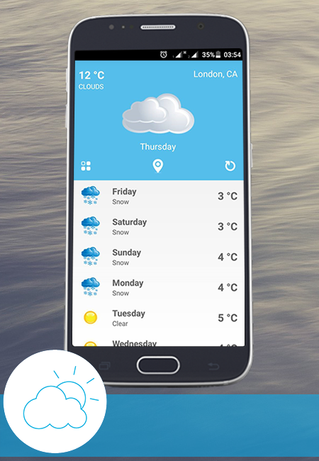 Android application Weather Real Time screenshort