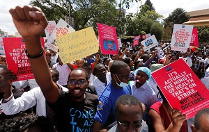 The Kenya Medical Practitioners, Pharmacists and Dentists Union, with 7,000 members, went on strike on Monday, saying the government had not responded to grievances it had been raising since the country reported its first coronavirus case in March.