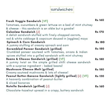 Cafe Tara menu 