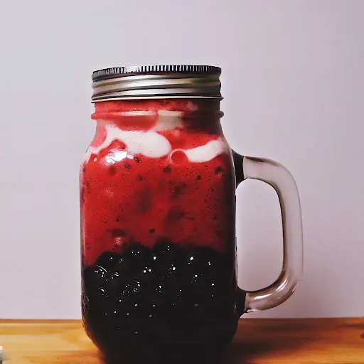 Red Velvet Bubble Frappe [450 Ml, Mason Jar]