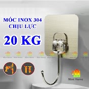 Móc Dán Tường Inox 304 Không Gỉ Siêu Dính Chịu Lực 20 Kg Loại Cực Tốt, Miếng Treo Dùng Thay Thế Móc Giá Kệ Bếp, Nhà Tắm