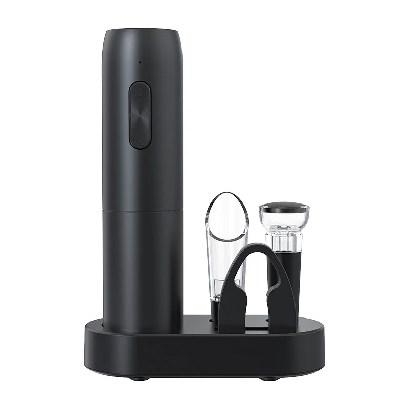 Cavatappi elettrico per vino rosso ricaricabile USB, base di stoccaggio, regalo per anniversario o affari.