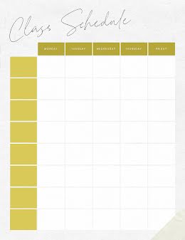 Script Class Schedule - Class Schedule item