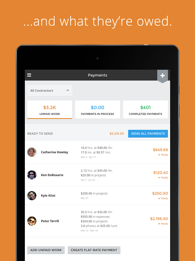    Payable: Contractor Management- screenshot  