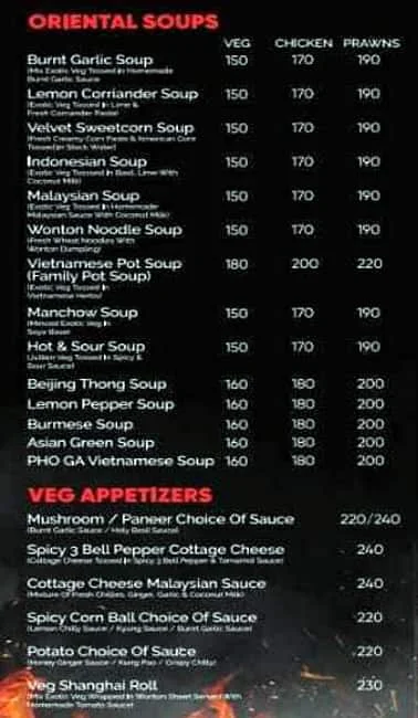 Speedy Asian menu 