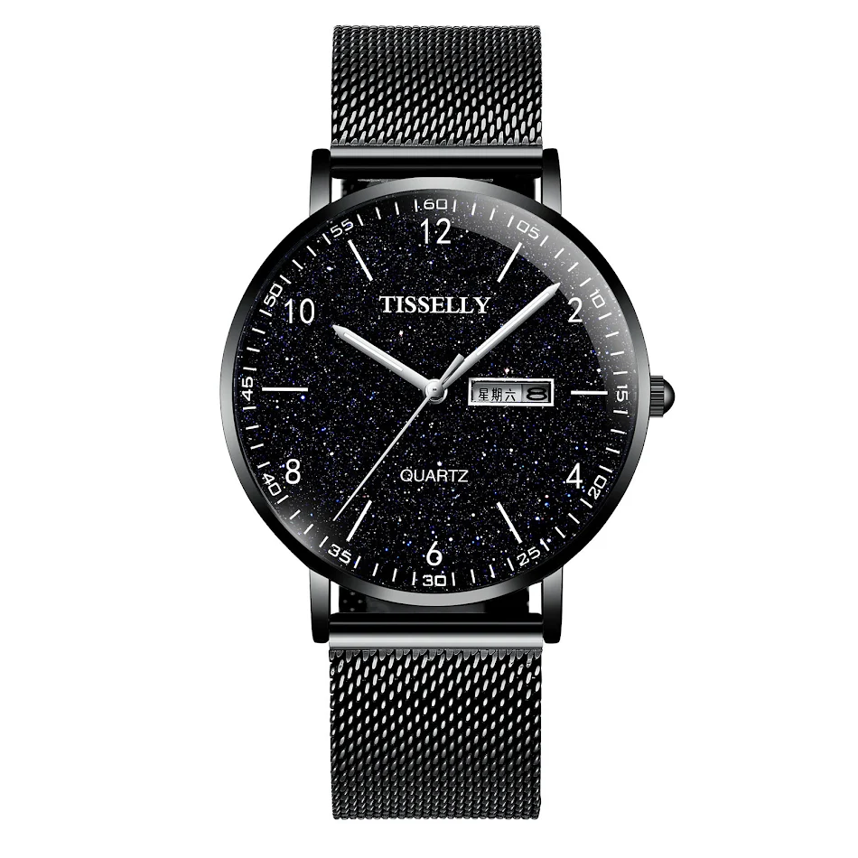 Montre à quartz simple pour hommes d'affaires. Un accessoire élégant et fonctionnel. Style épuré, mouvement précis et confort optimal pour toutes les occasions.