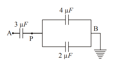 Potential difference across capacitor