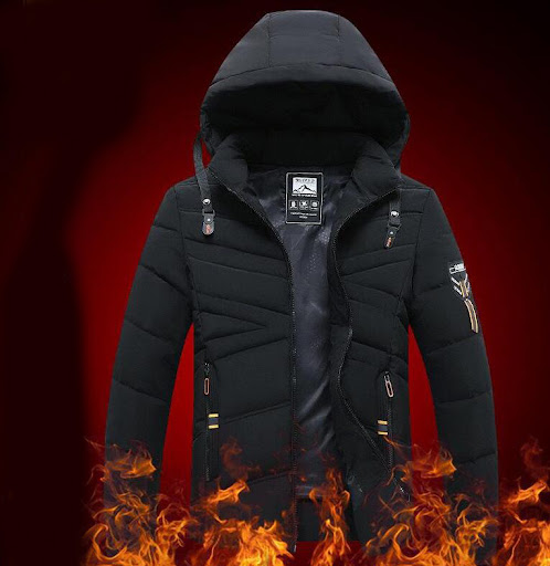 Title 1, Mens Solid Color Hooded Polyester Cotton Coat,...