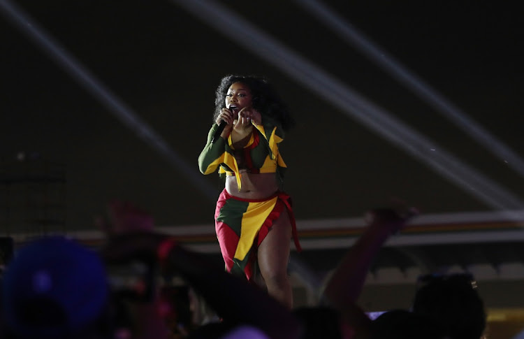 International superstar SZA performs at Global Citizen Festival at the Black Star Square in Accra, Ghana