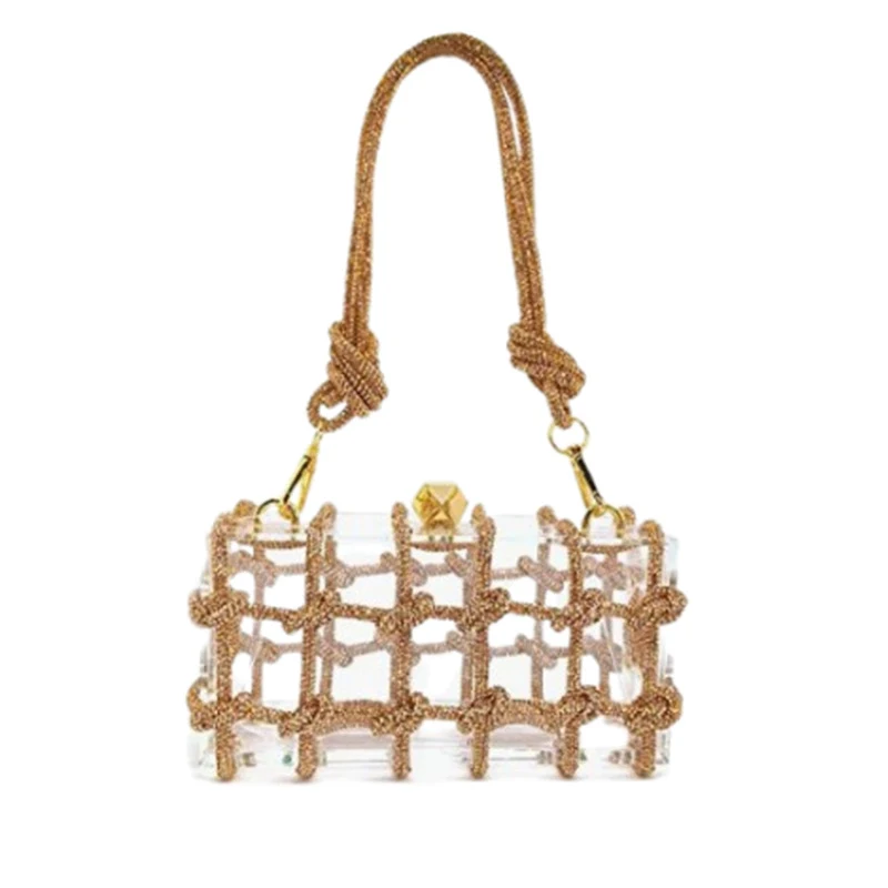 Title 5, Handgeweven dinner bag met boor touw in een acr...