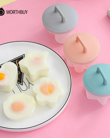 WORTHBUY 4 Pcs/Set Cute Egg Cooker Tools With Brush Plast... - 0