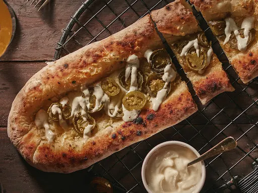 Stuffed Garlic Bread With Jalapenos & Smoked Blue Cheese
