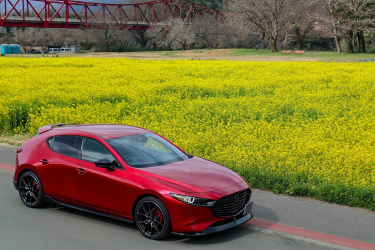 MAZDA3のホイール交換・菜の花と愛車・菜の花コラボに関するカスタム事例の投稿画像2枚目