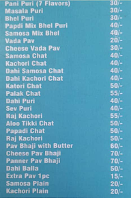 Delhi Chat Corner menu 1