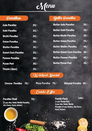 Parathawala menu 