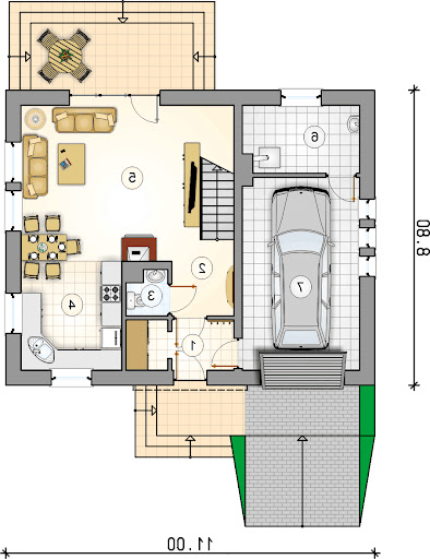 Compact House II - Rzut parteru