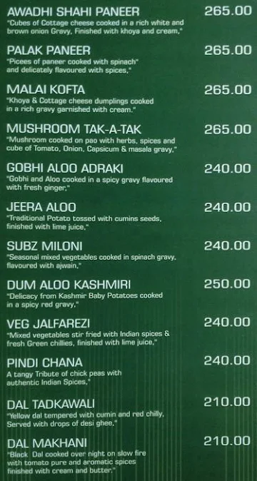 Madhuban menu 