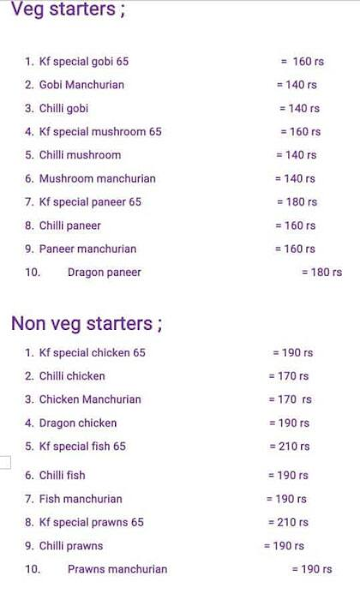 Kavish Foods menu 