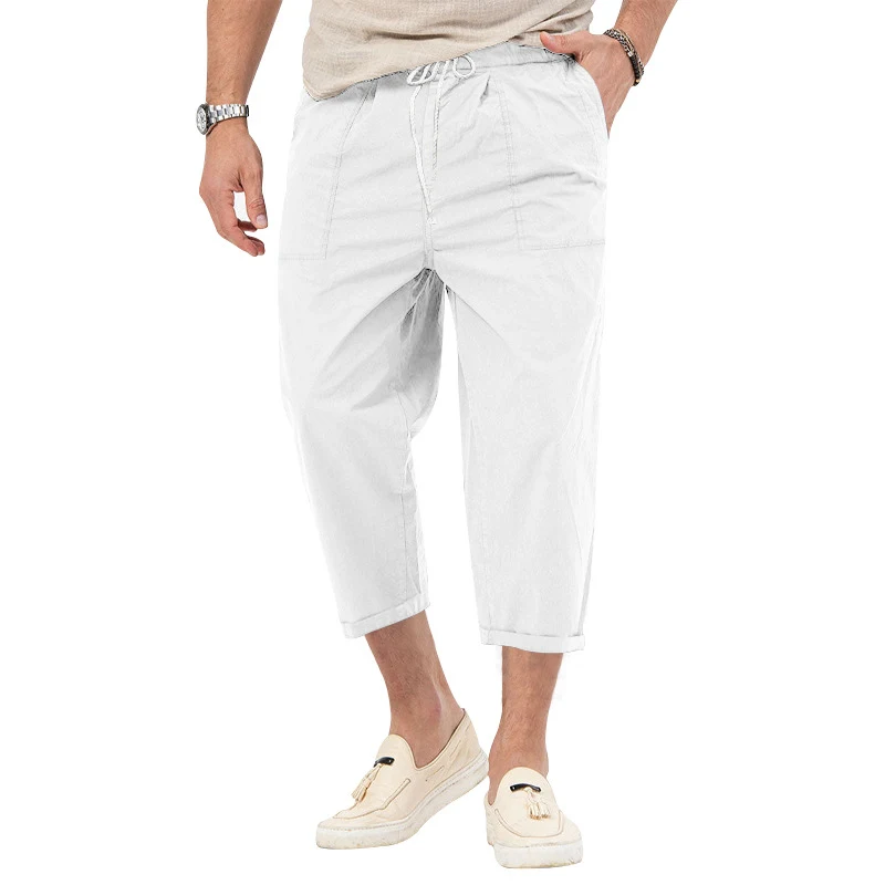 Pantalones casuales básicos de hombre en color liso, cómodos y versátiles para el día a día, ideales para un estilo sencillo y moderno.
