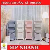 Đủ Màukệ Đựng Đồ Việt Nhật Năng 3 Tầng , Có Bánh Xe Đa Chiều Dễ Dàng Di Chuyển .Nhựa Việt Nhật Cao Cấp