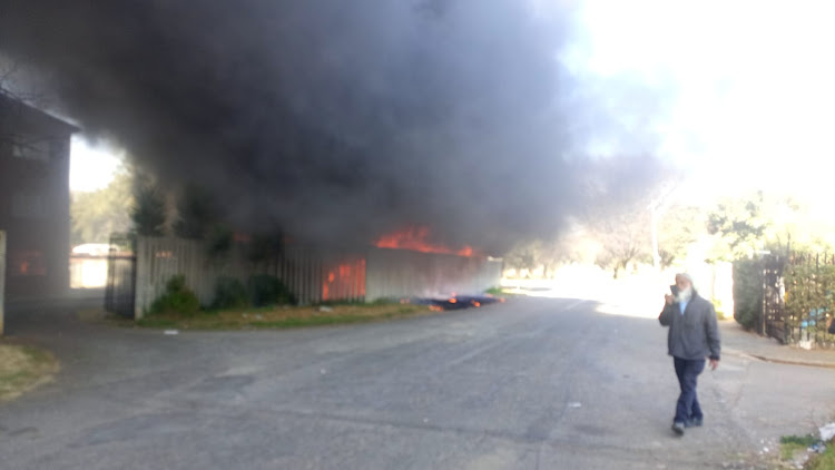 Firefighters are at the scene of a blaze in the central Joburg suburb of Vrededorp.