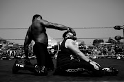 Wrestlers entertain the crowd at a Crusaders MC braai day held at Presleys in Boksburg, Johannesburg.