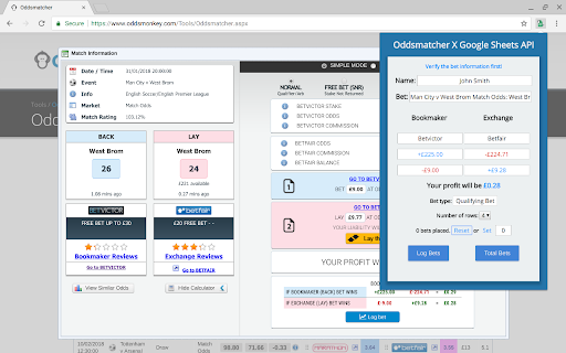 Matched Betting Logger