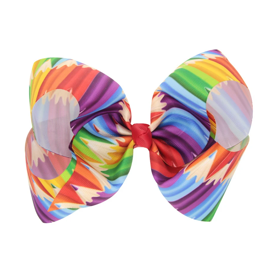Barrette à cheveux pour enfants de 8 pouces avec grand nœud cœur bronze, idéale pour des coiffures charmantes et élégantes.