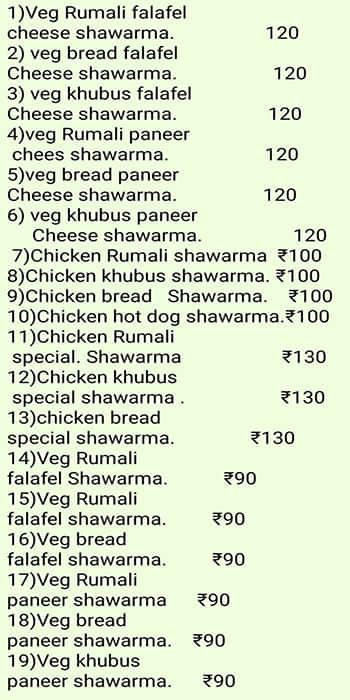 Shalimar Pizza menu 