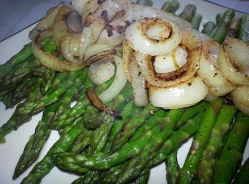 Easy Riesling Asparagus & Onions