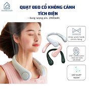 Quạt Đeo Cổ Tích Điện Mini Không Cánh Tiện Lợi, Quạt Quàng Cổ 3 Cấp Độ, Kiểu Dáng Thể Thao, Sạc Usb - Hàng Chính Hãng Miniin