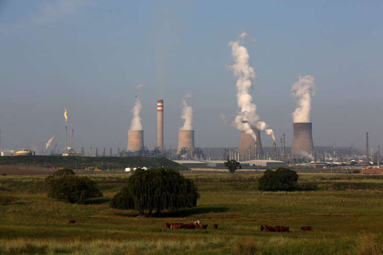 Cooling towers of Sasol’s synthetic fuel plant in Secunda. Picture: REUTERS/SIPHIWE SIBEKO