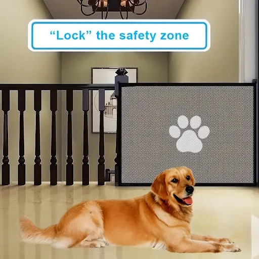 Punch-free pet dog cat fence children's door fence net safety protection fence