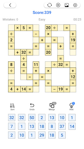 Screenshot Math Number: Cross Math Puzzle