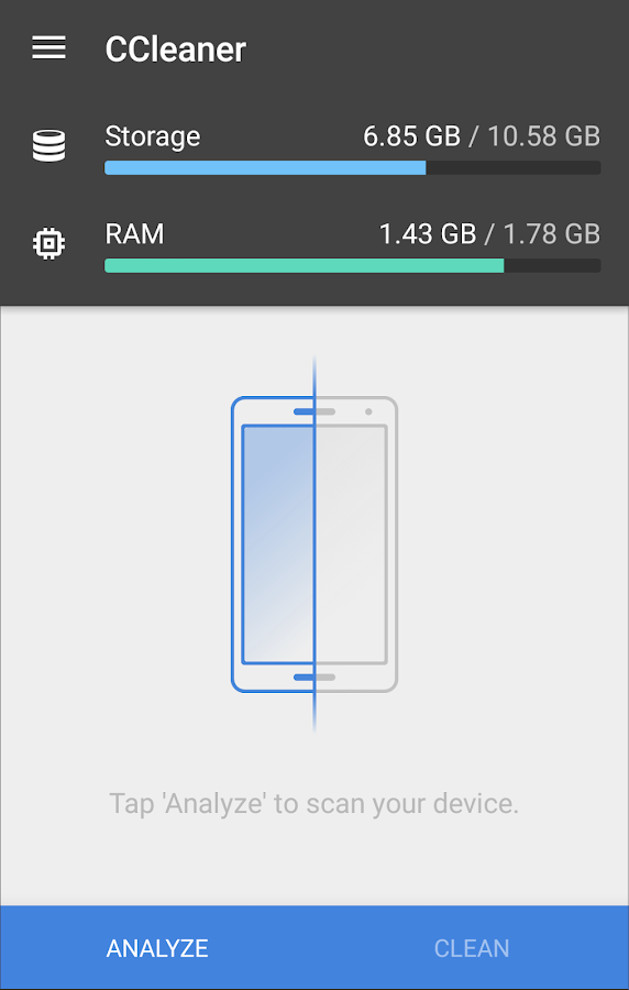  CCleaner- tangkapan layar 