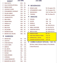 Mamro's Mithai Vatika menu 2