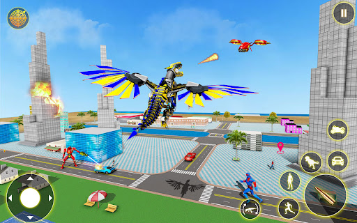 Flying Dinosaur Robot Car Game