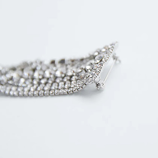 Title 4, Hyperbole Long Tassel Crystal Big Brooch For Wo...