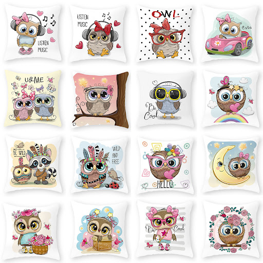 Title 1, Cute Owl Peach Skin Pillow Case. Soft, comforta...