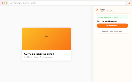 Zeste — Importer une recette screenshot 3