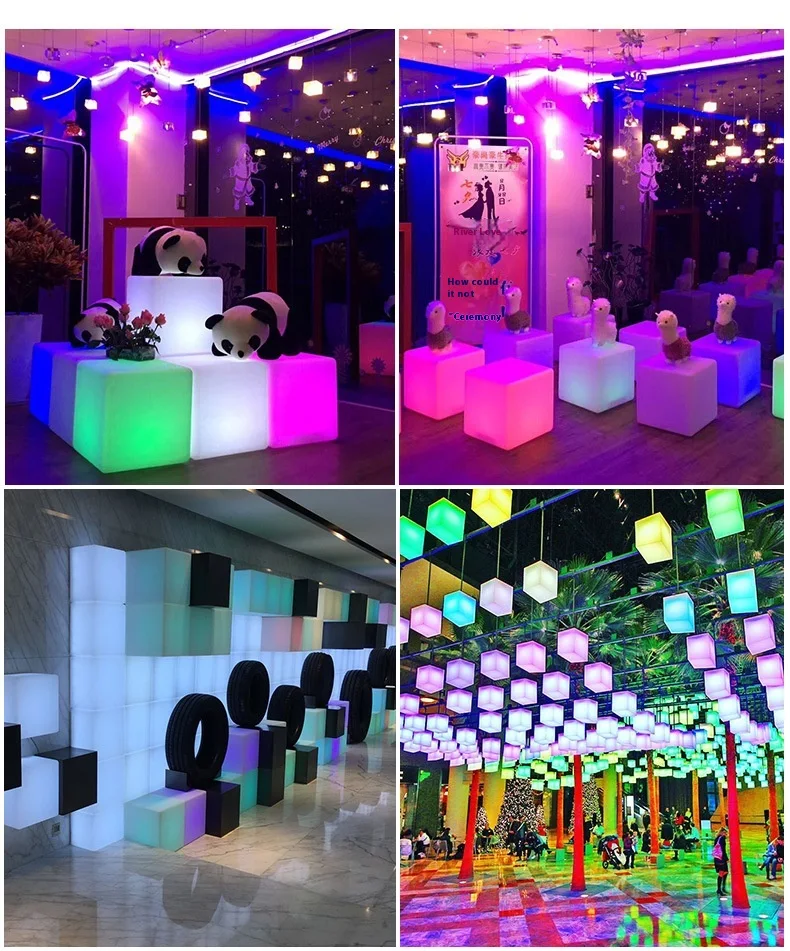 Title 5, LED Hocker Quadrat Würfel Licht Wasserdicht – S...
