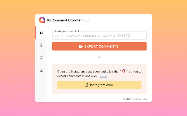 IGCommentExporter - Export Instagram Comment chrome extension
